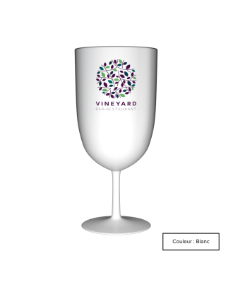 Verre à vin Events personnalisé blanc en PP - Impression quadrichromie